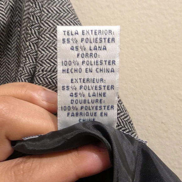 Jones New York Country Wool Blend Black/White Herringbone Embroidered Skirt- 6 - Picture 10 of 12